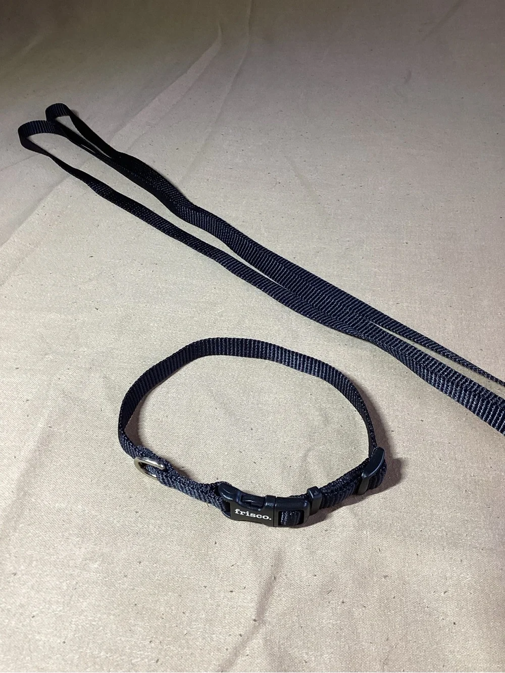 Frisco Solid Nylon Dog Collar and Leash, Black, XS